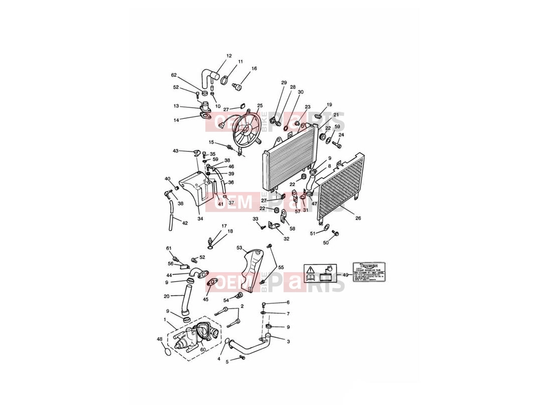 Triumph 1996 TROPHY > 29155 Cooling System 4 Cylinder Engines