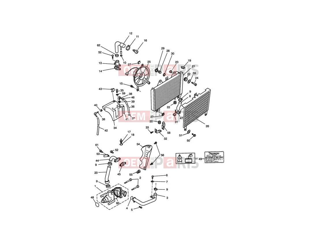 Triumph 1996 TROPHY > 29155 Cooling System 3 Cylinder Engines
