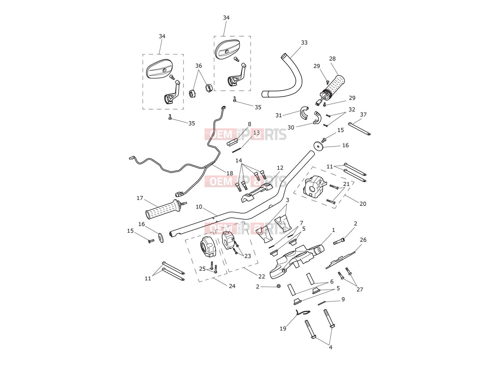 Triumph 2019 SPEED TWIN Handlebars, Top Yokes...
