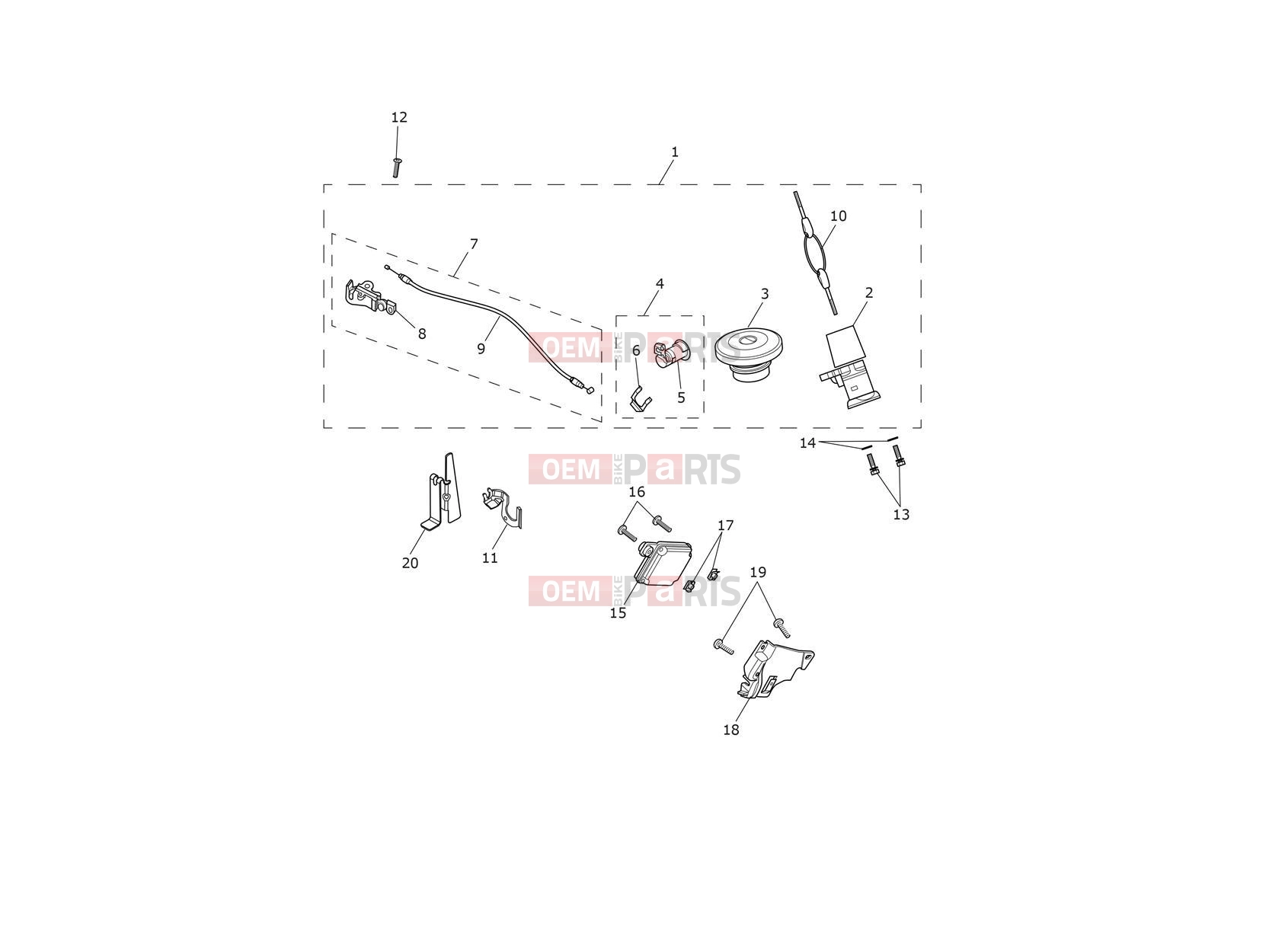 Triumph 2021 SPEED TWIN Ignition Switch & Lock Set