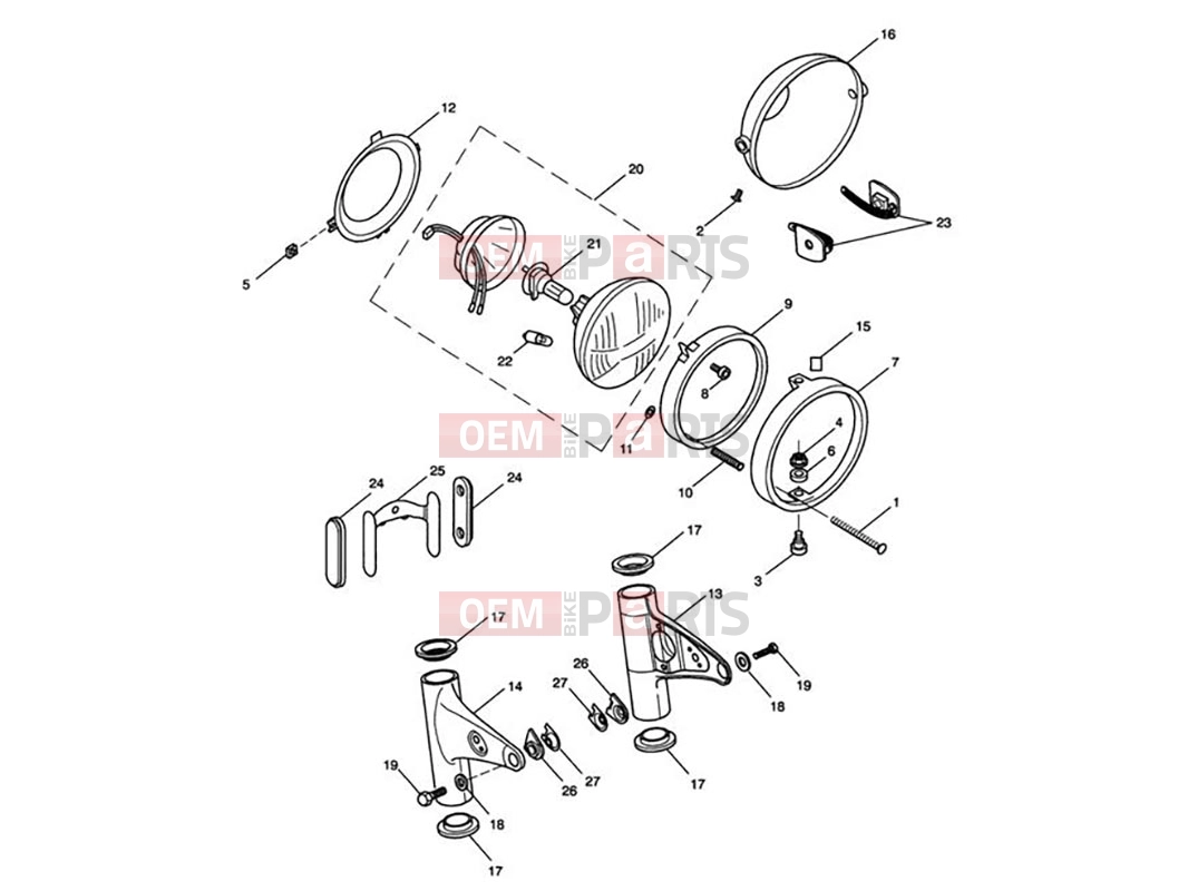 Triumph 2006 SCRAMBLER CARB Headlight Assembly