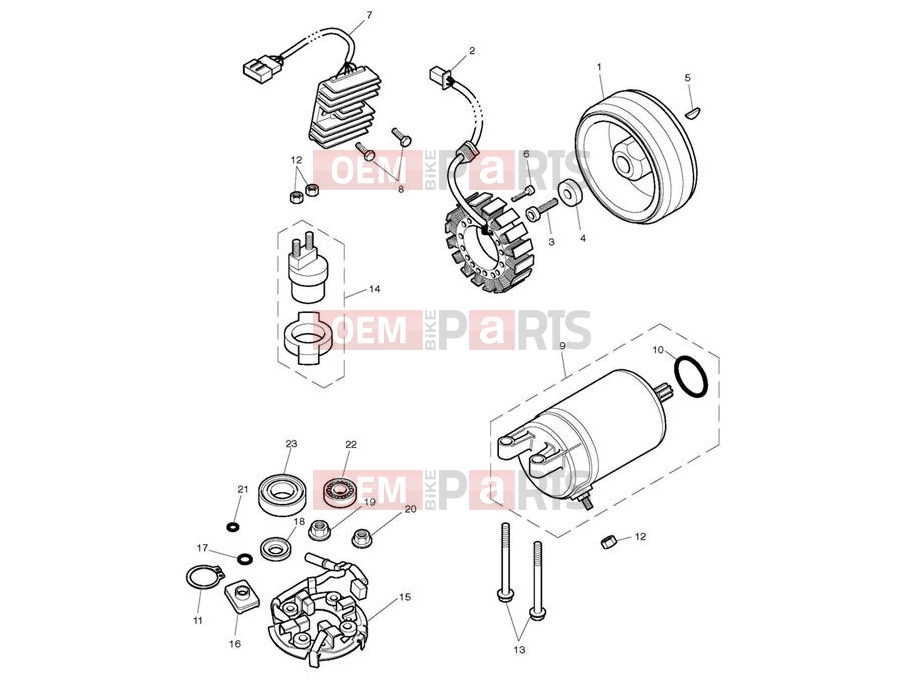 Triumph 2011 SCRAMBLER EFI Starter & Alternator