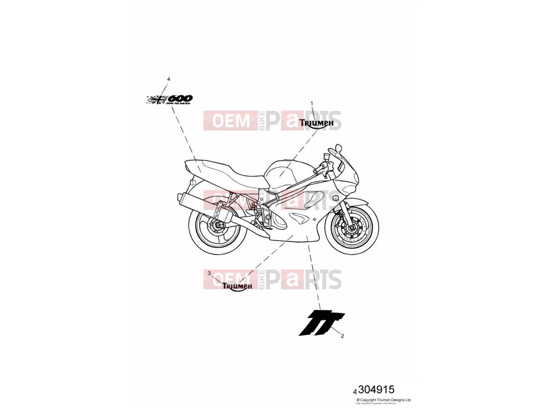Triumph 2002 TT600 Decals 115674 »