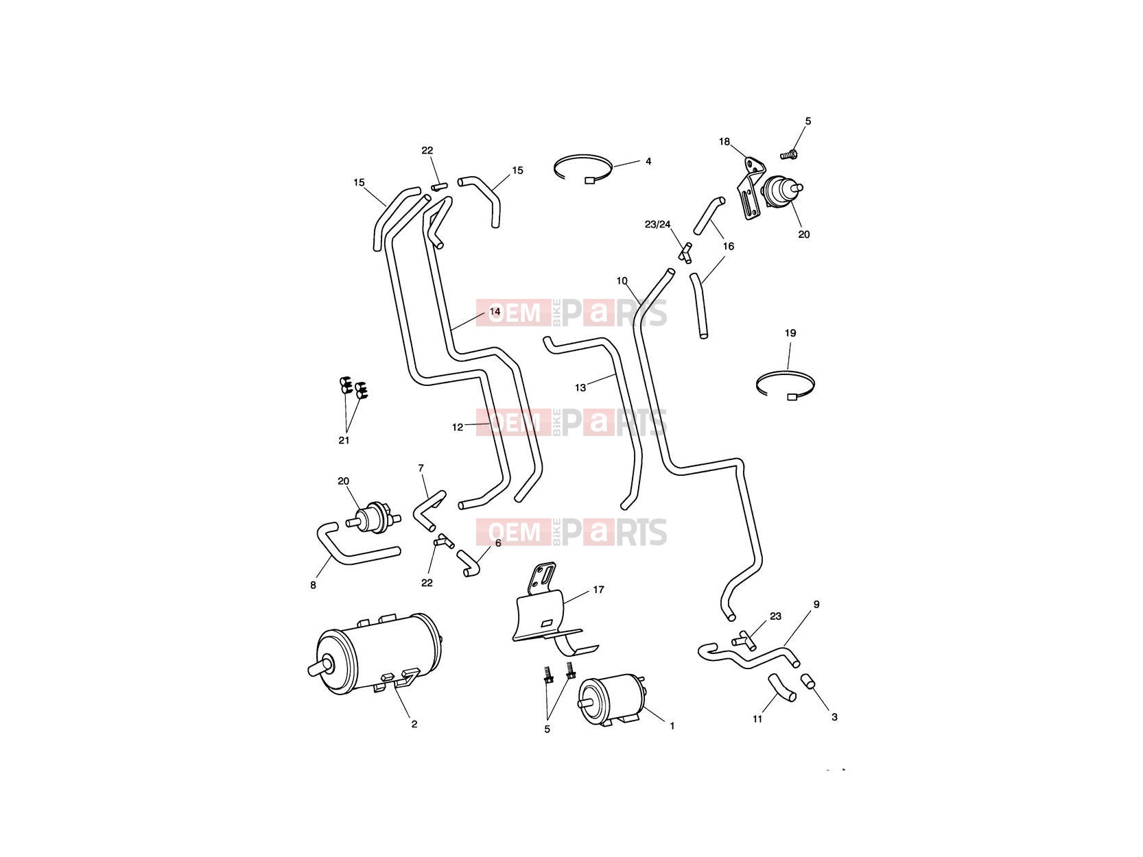 Triumph 2007 THRUXTON 900 CARBS Evaporative Loss Control System