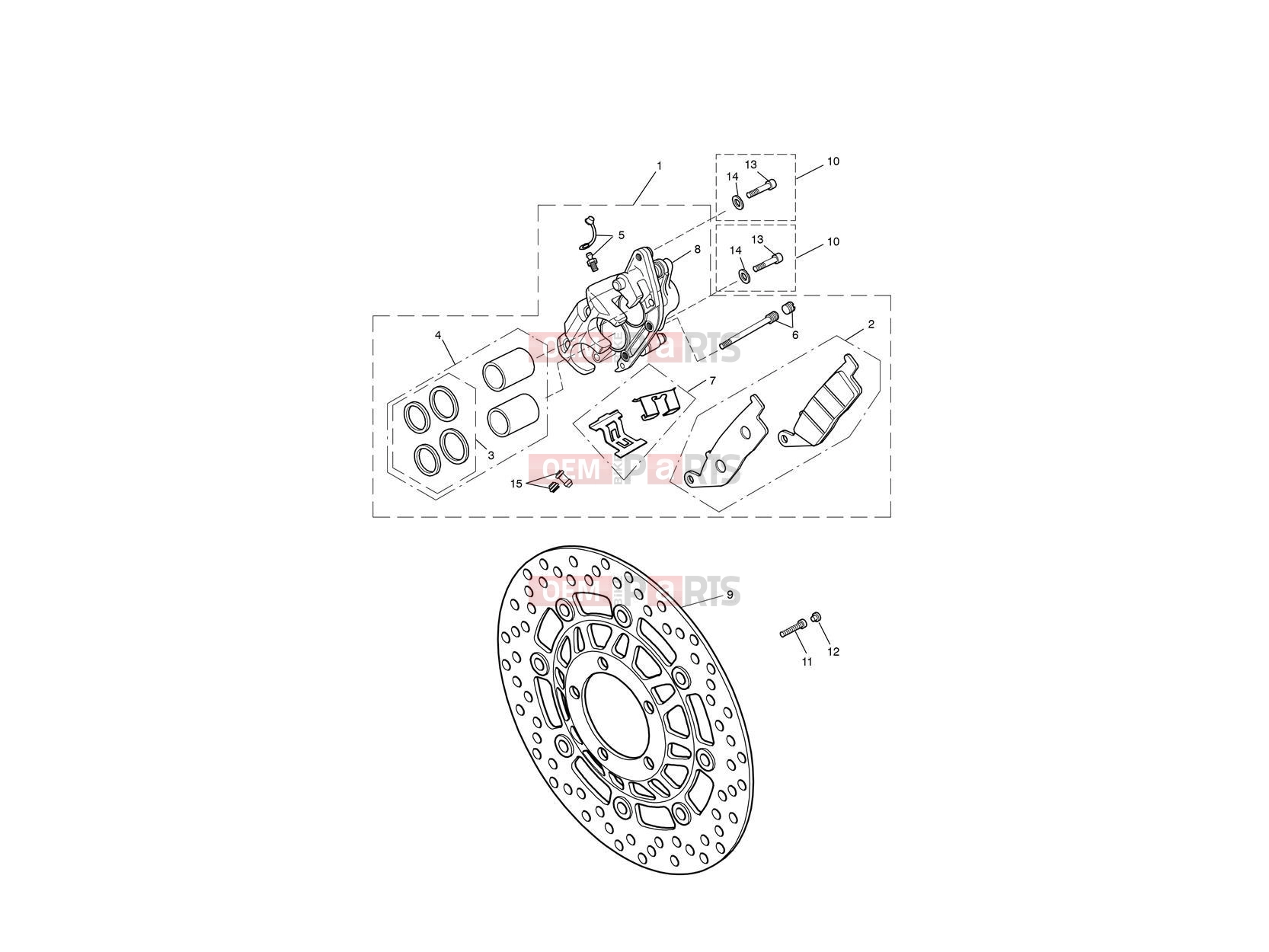 Triumph 2011 THRUXTON 900 EFI Front Brake Caliper & Disc