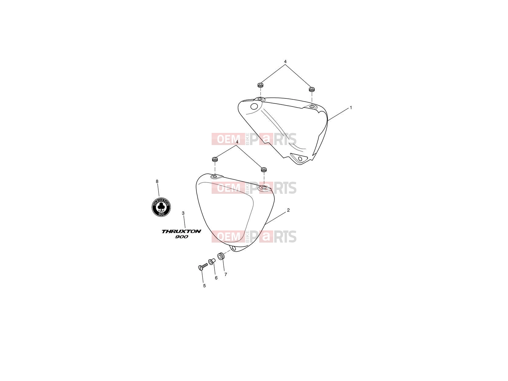 Triumph 2012 THRUXTON 900 EFI Bodywork - Side Panels