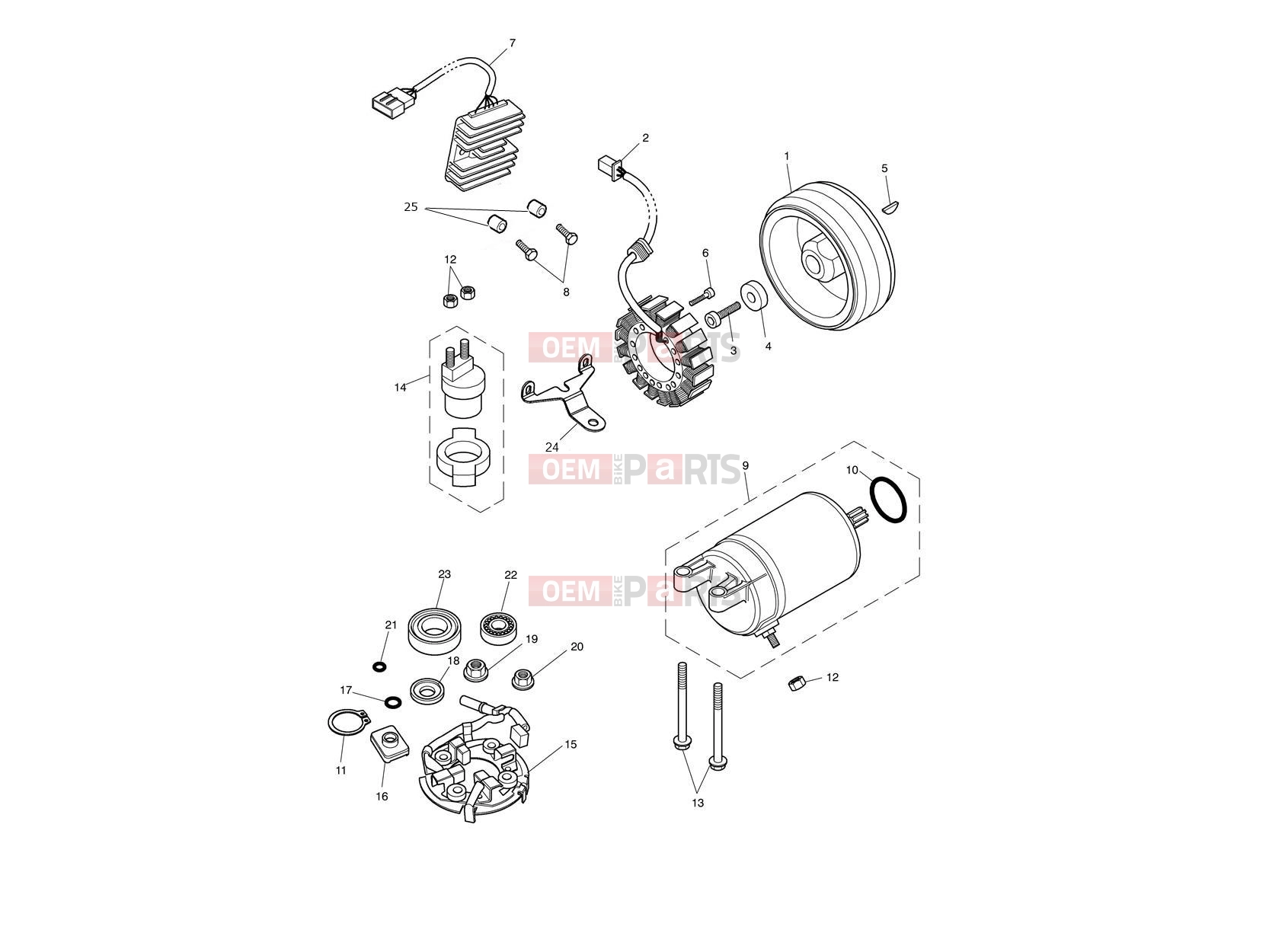 Triumph 2012 THRUXTON 900 EFI Starter & Alternator