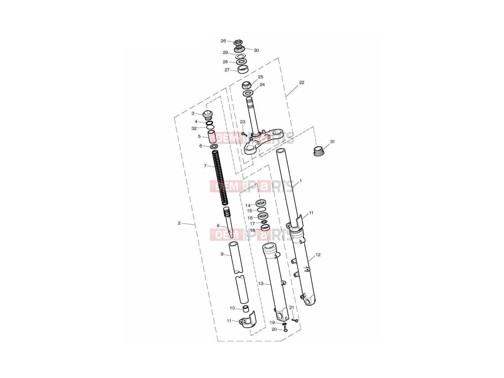 Triumph 2012 THRUXTON 900 EFI Front Forks & Lower Yoke