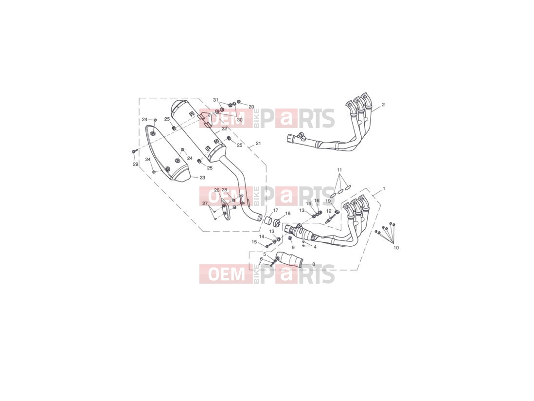 Triumph 2009 Tiger 1050 Exhaust System