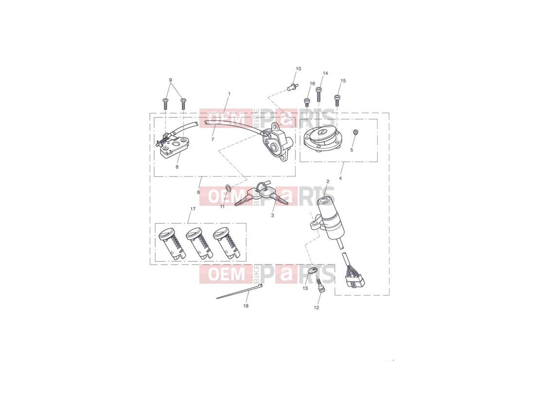 Triumph 2010 Tiger 1050 Ignition Switch & Lock Set