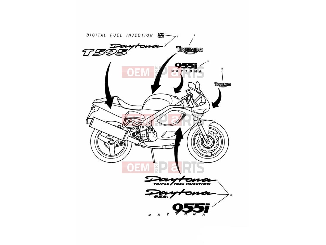Triumph 2000 DAYTONA 595 / 955i Decals