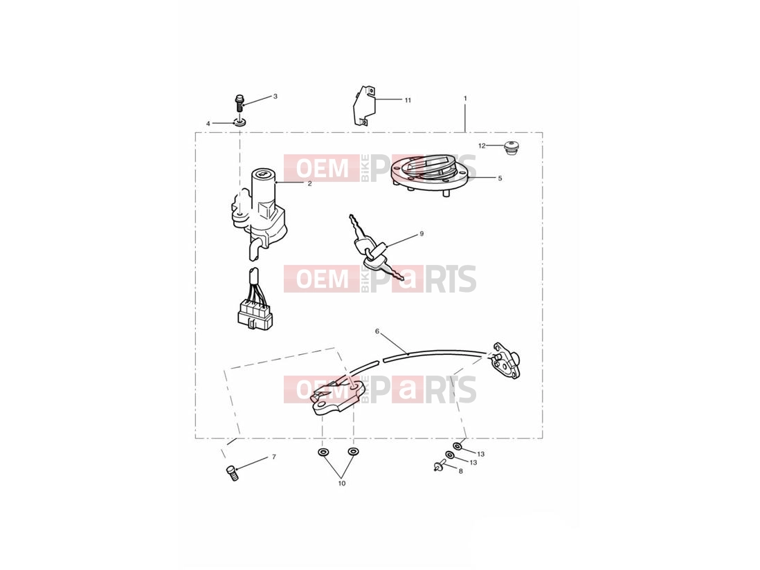 Triumph 2000 DAYTONA 595 / 955i Ignition Switch & Lock Set