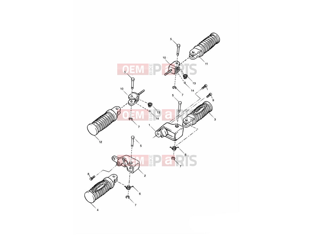 Triumph 2000 LEGEND TT Footrests & Mountings