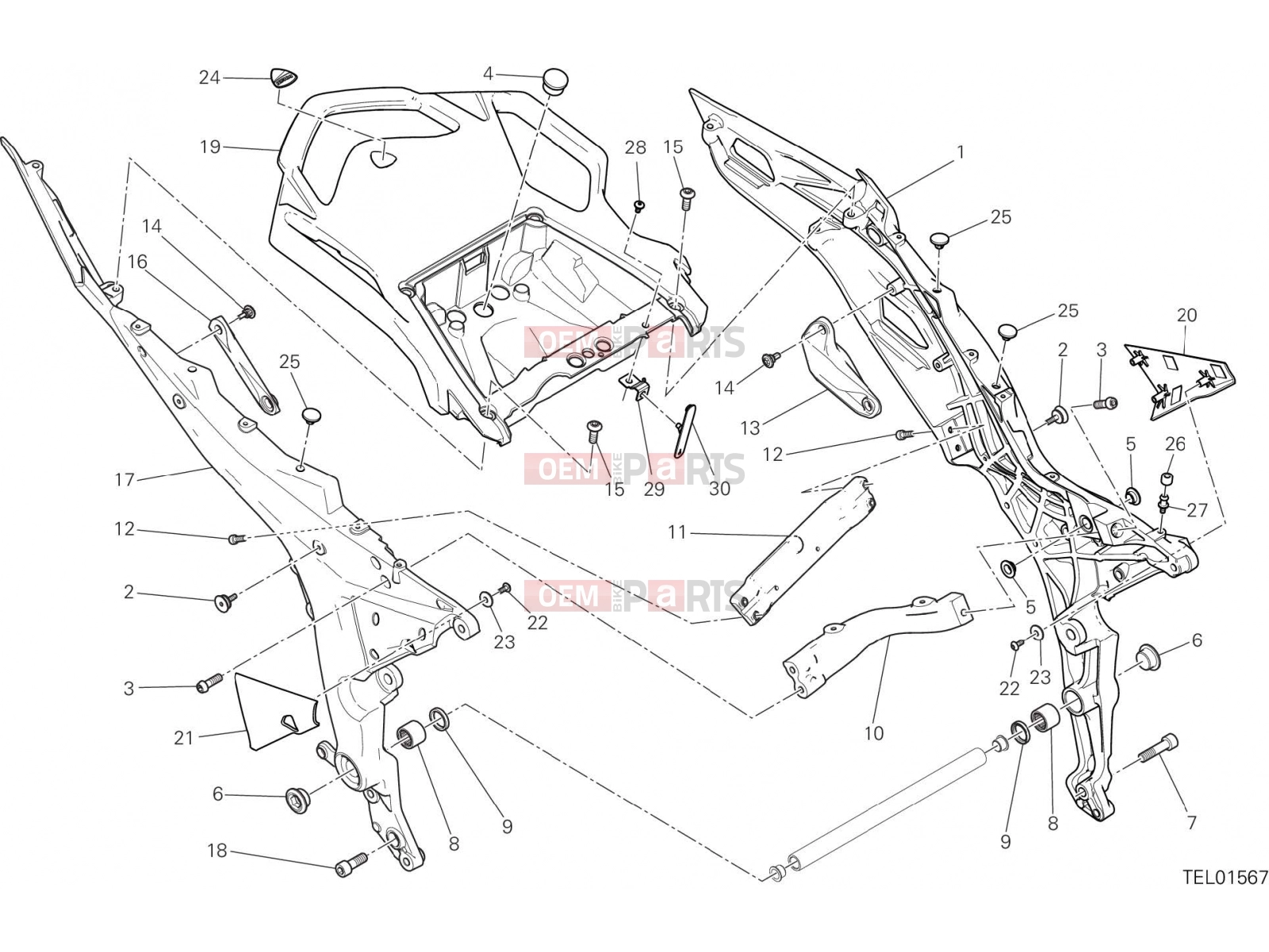DUCATI 2022 Multistrada V2 REAR FRAME COMP.