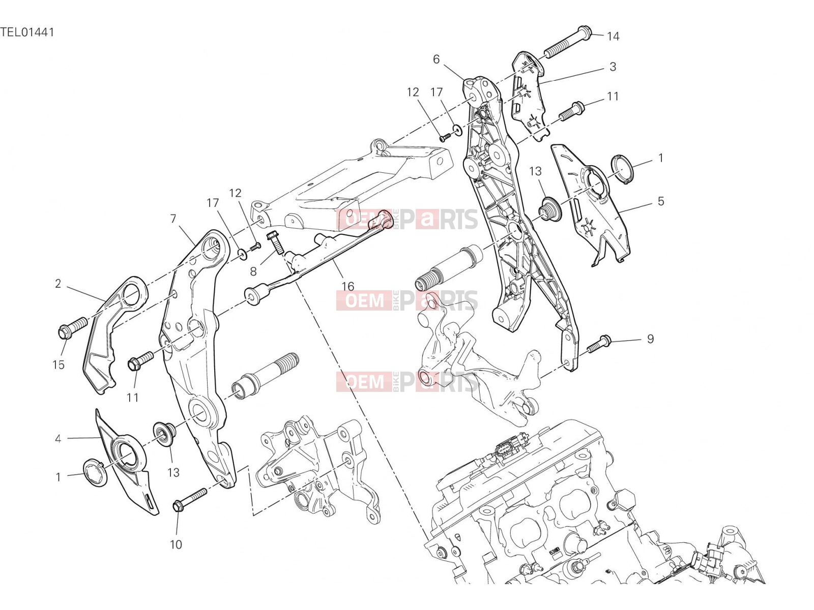 DUCATI 2022 Multistrada V4 FRAME PLATE UNIT