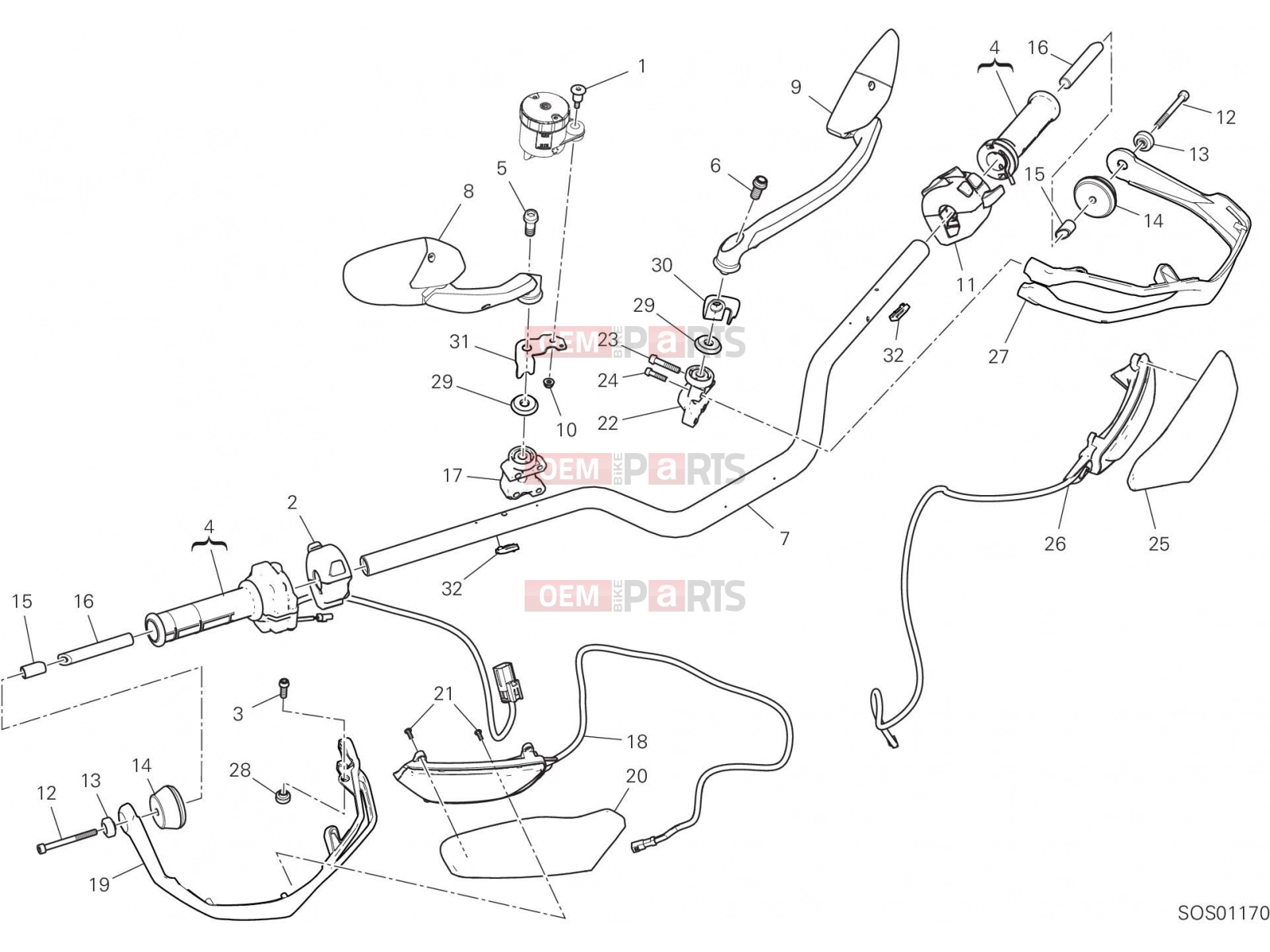 DUCATI 2022 Multistrada V2 S HANDLEBAR