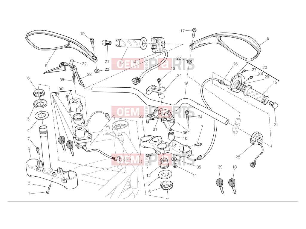 DUCATI 2009 Monster 1100 Handlebar and controls