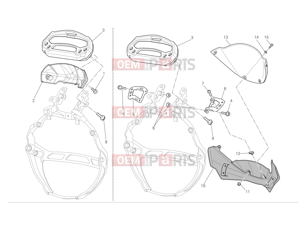 DUCATI 2009 Monster 1100 Instrument panel - headlight fairing
