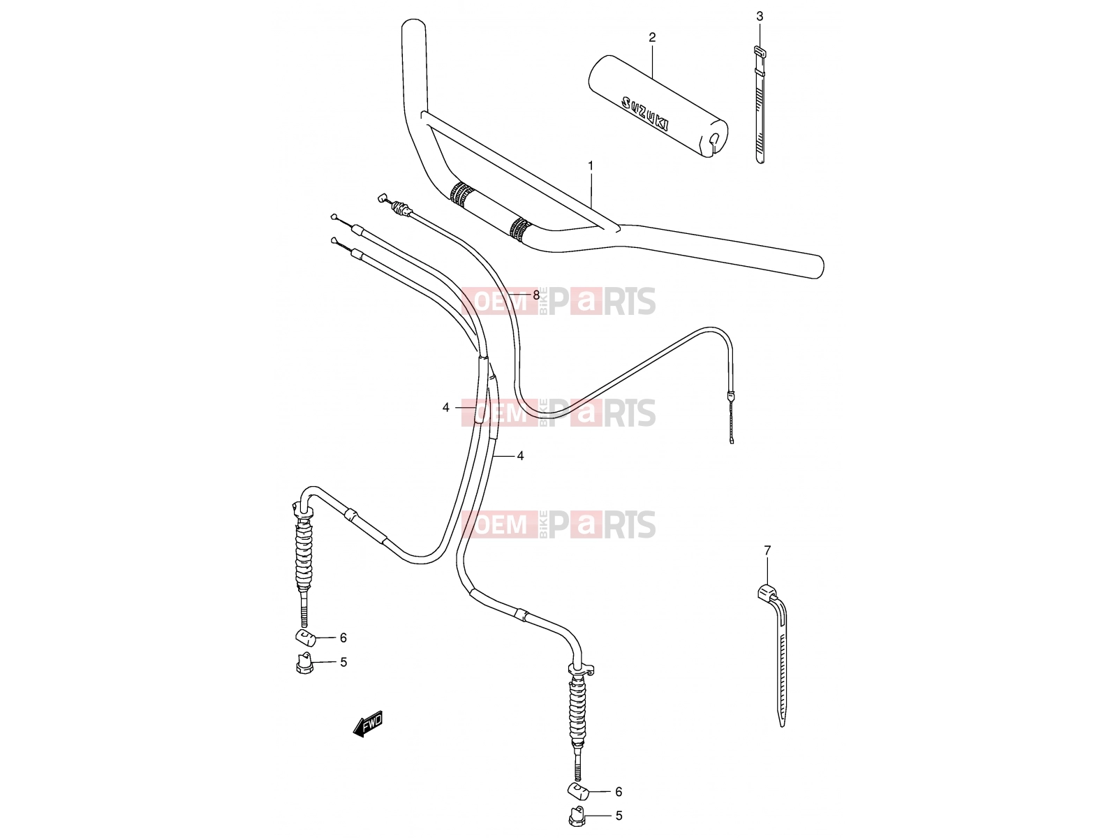 SUZUKI LT80 K6 (2006) (P1) HANDLEBAR