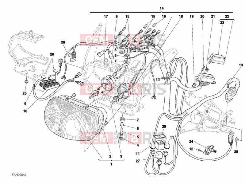 DUCATI 2003 Sporttouring ST4 S HEADLIGHT » LIGHTING SYSTEM