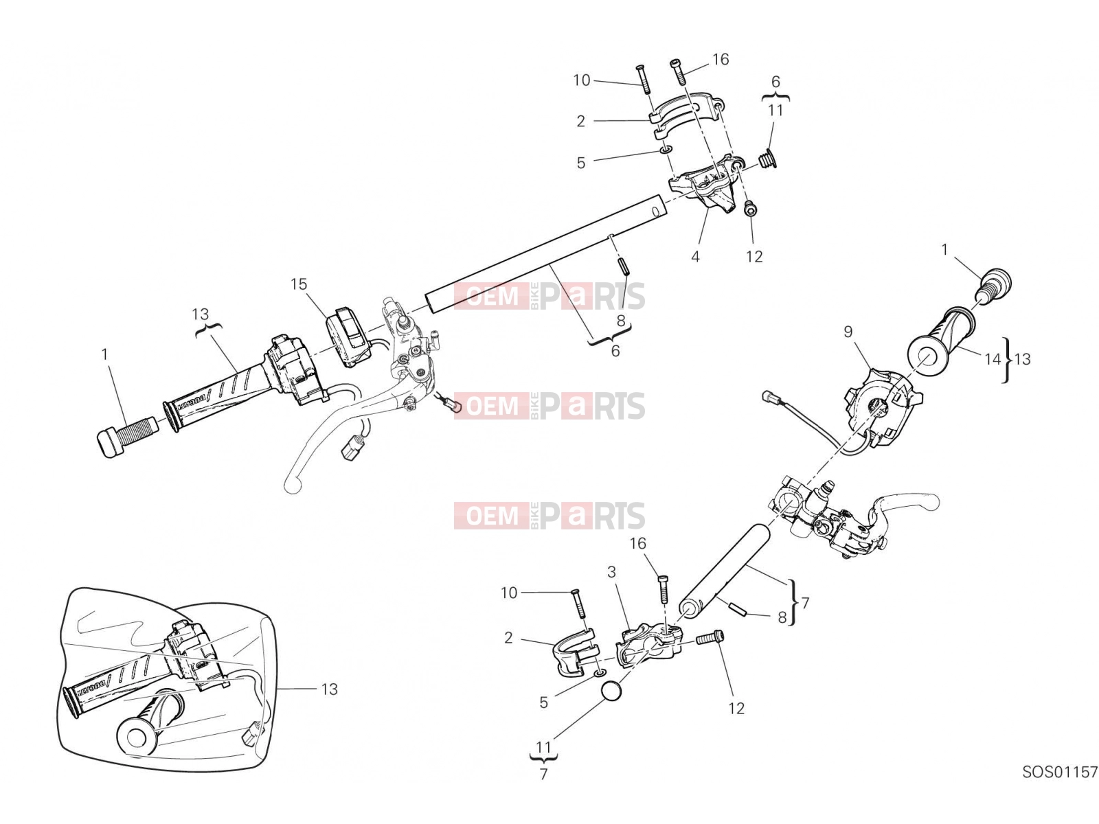 DUCATI 2022 Panigale V2 HALF-HANDLEBARS