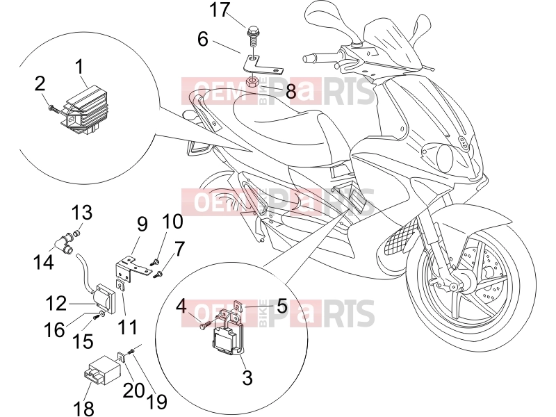 gilera 2007 Runner 125 Race VX 4T Electrical system » Voltage Regulators - Electronic Control Units (ecu) - H.T. Coil