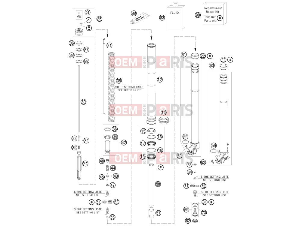HUSABERG 2009 Offroad FE 450 (2303I3) [EU] FRONT FORK DISASSEMBLED|Frame|01