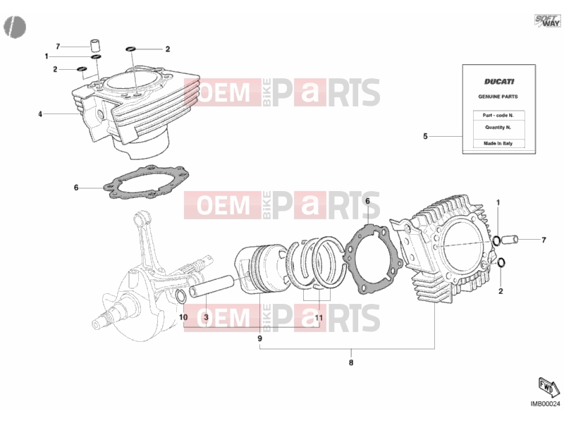 DUCATI 2002 Monster 620 CYLINDER - PISTON » ENGINE CASE