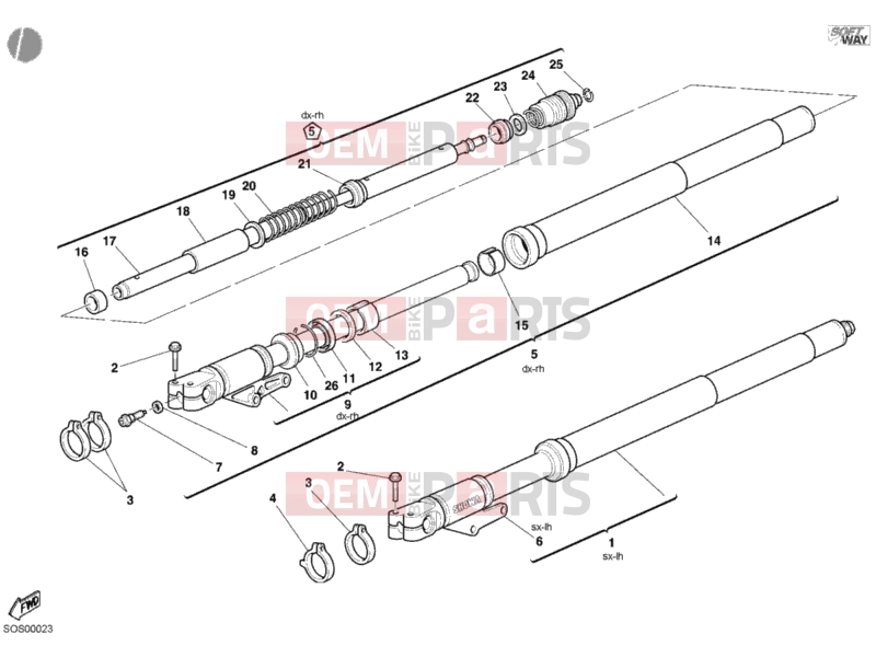 DUCATI 2002 Superbike 748 E FRONT FORK » FRONT SUSPENSION