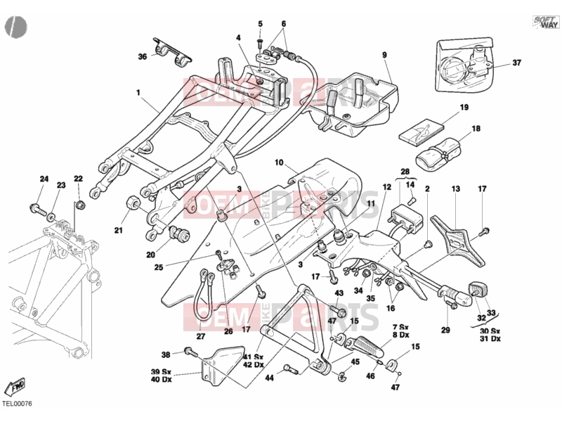DUCATI 2002 Superbike 748 E REAR FRAME » FRAME