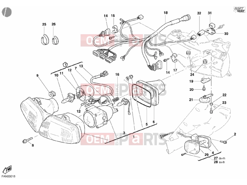 DUCATI 2002 Superbike 748 E HEADLIGHT » LIGHTING SYSTEM