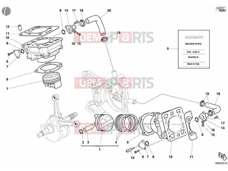 DUCATI 2002 Superbike 748 E CYLINDER - PISTON » ENGINE CASE