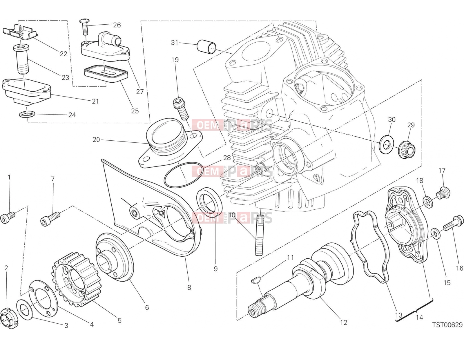 DUCATI 2022 Scrambler Nightshift HORIZONTAL HEAD – TIMING SYSTEM [MOD:SCR800NS]