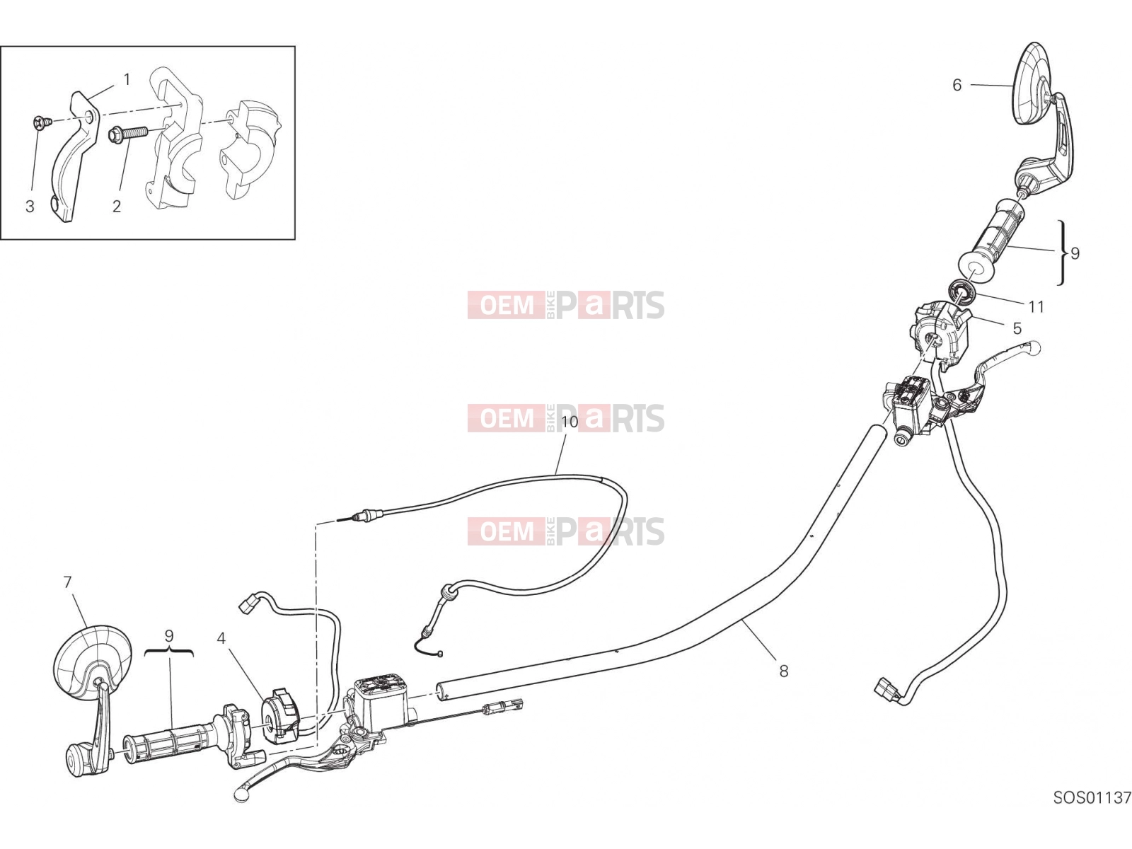 DUCATI 2022 Scrambler Nightshift HANDLEBAR [MOD:SCR800NS]