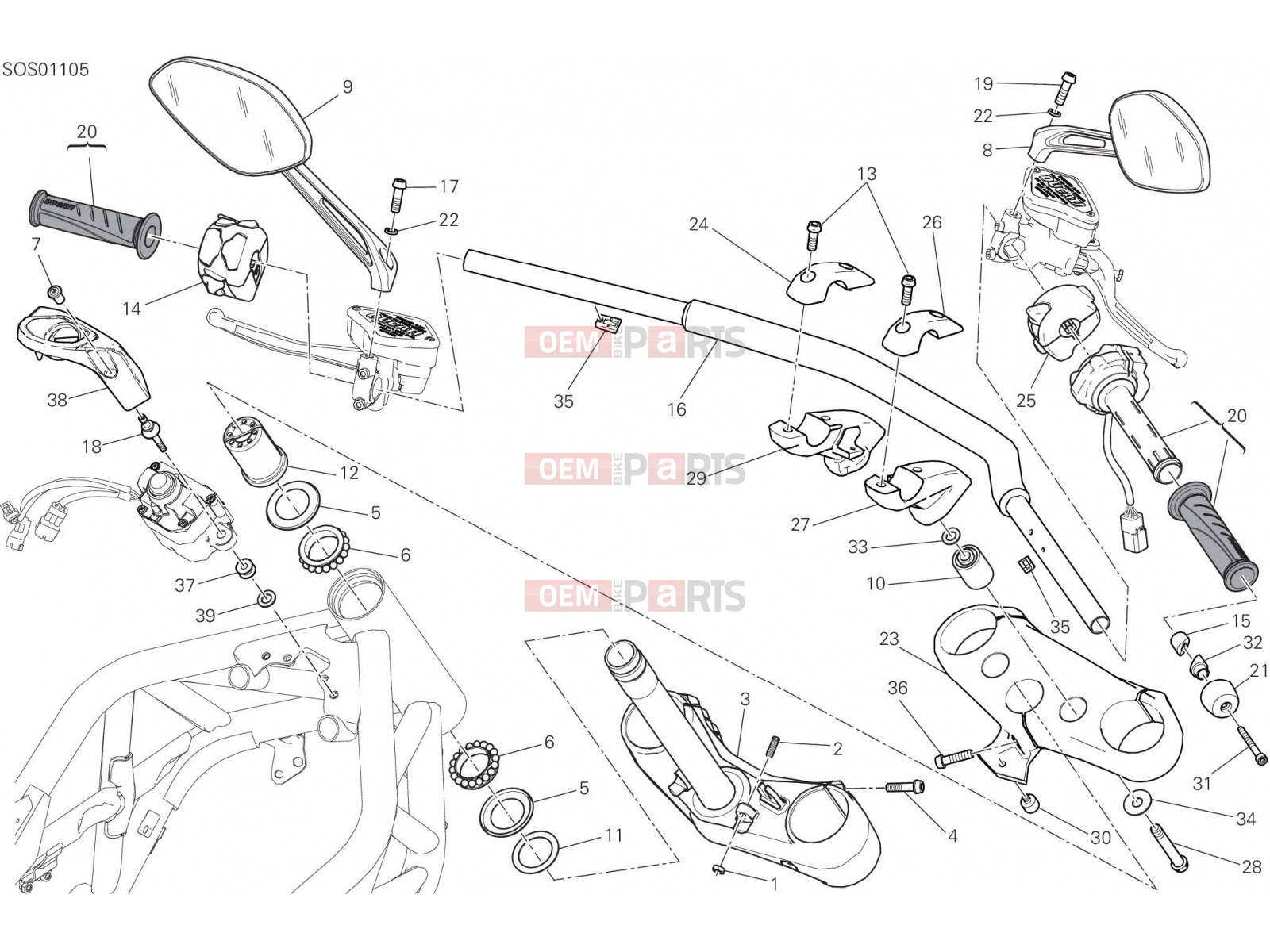 DUCATI 2022 XDiavel S HANDLEBAR
