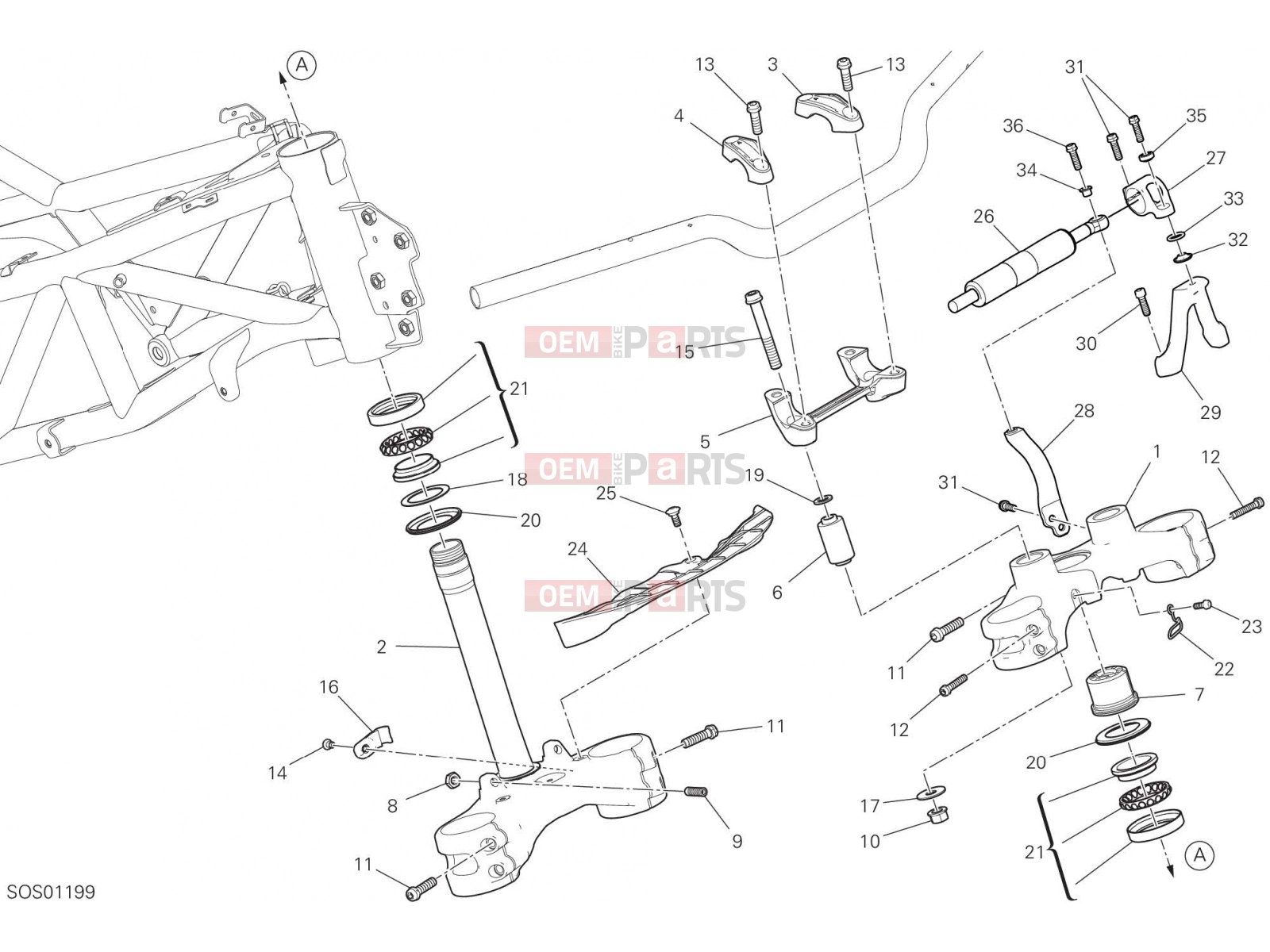 DUCATI 2023 DesertX STEERING ASSEMBLY