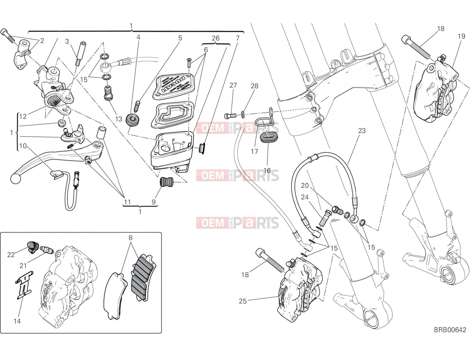 DUCATI 2022 XDiavel Nera FRONT BRAKE SYSTEM