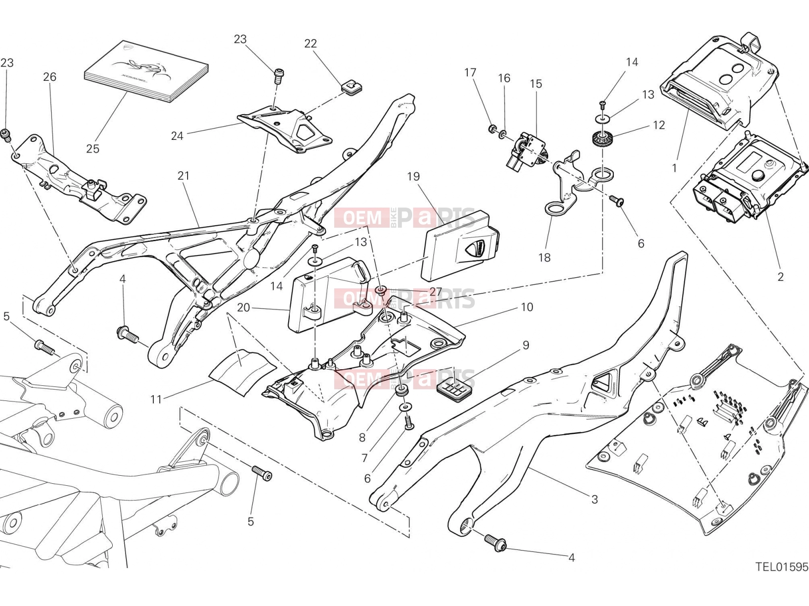 DUCATI 2022 XDiavel Nera REAR FRAME COMP.