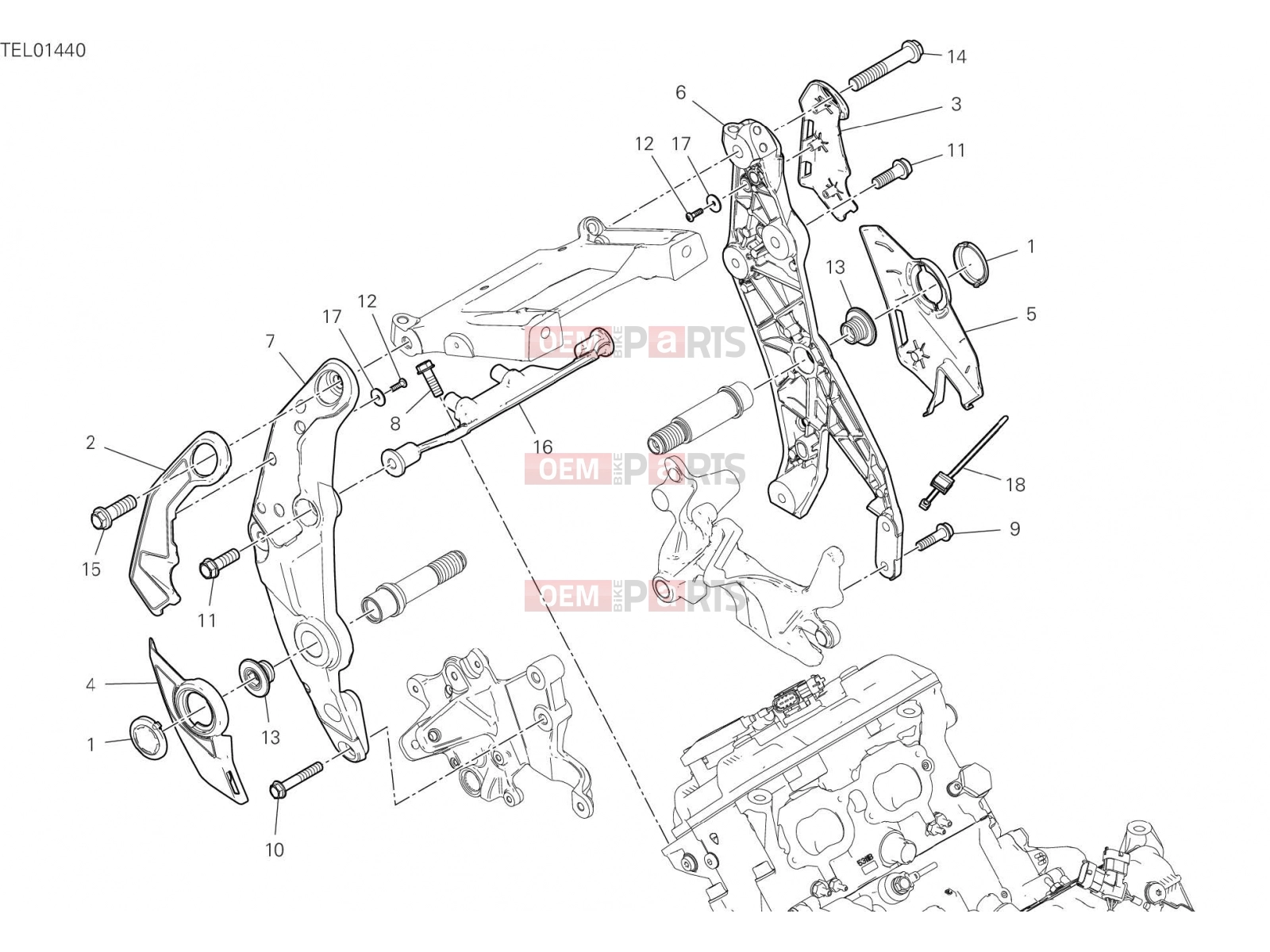 DUCATI 2023 Multistrada V4 S FRAME PLATE UNIT