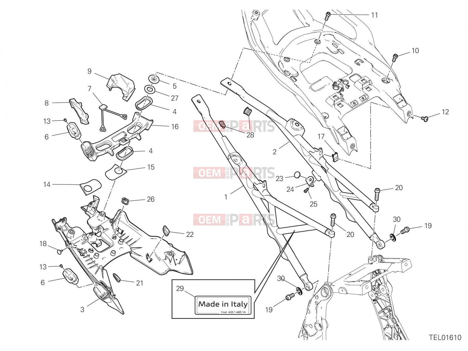 DUCATI 2023 Multistrada V4 S REAR FRAME COMP. [XST:ROK]