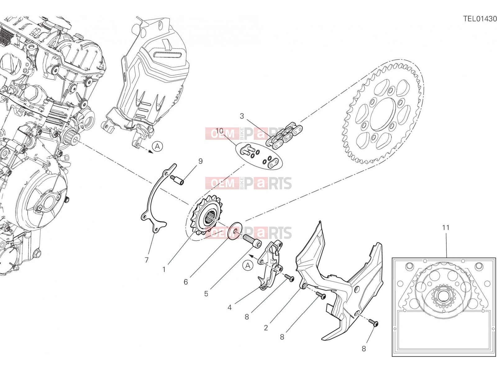 DUCATI 2023 Multistrada V4 FRONT SPROCKET - CHAIN