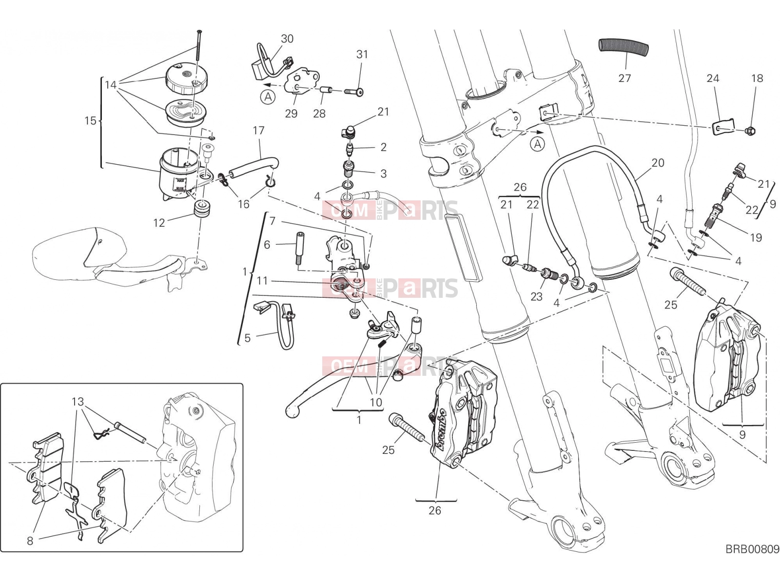 DUCATI 2023 Multistrada V2 S FRONT BRAKE SYSTEM