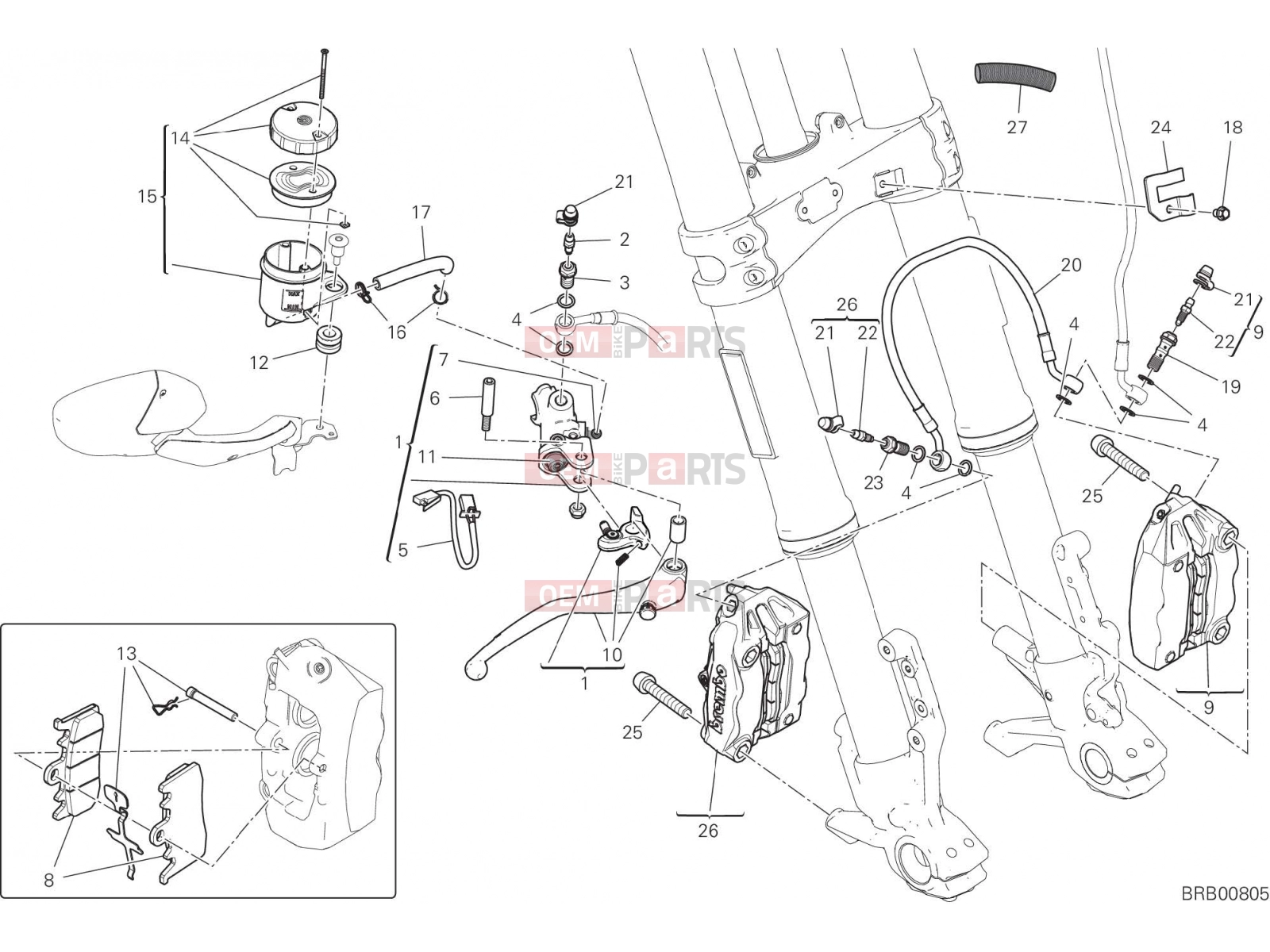 DUCATI 2023 Multistrada V2 FRONT BRAKE SYSTEM