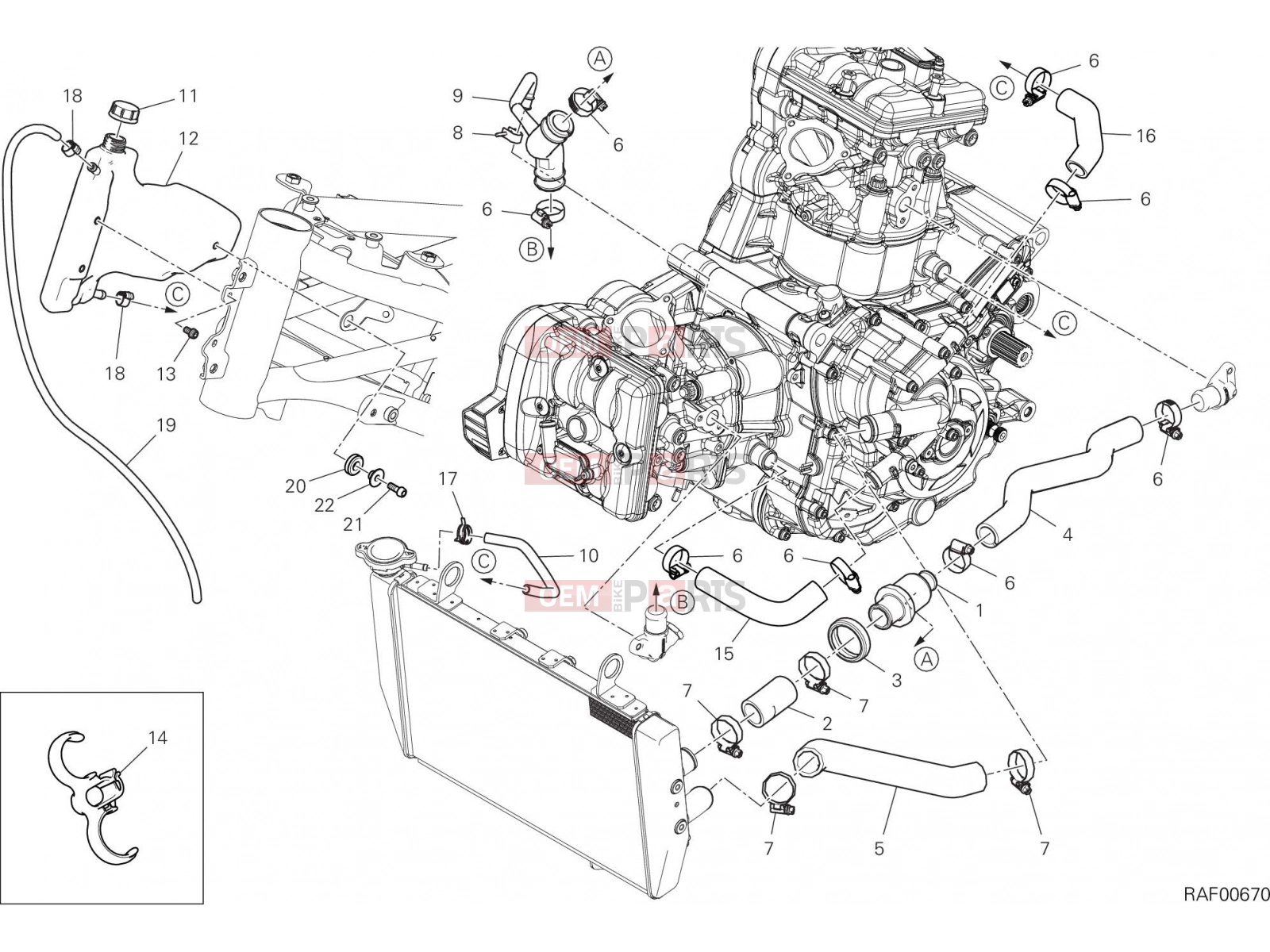 DUCATI 2023 Multistrada V2 COOLING CIRCUIT