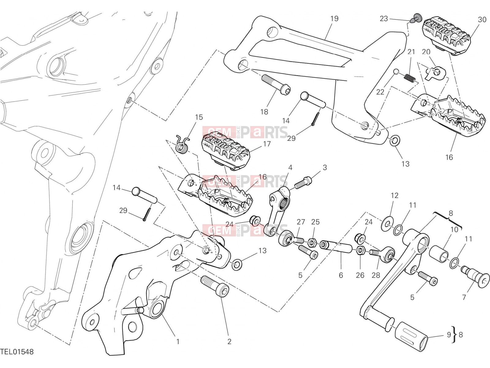 DUCATI 2023 Multistrada V2 FOOTRESTS, LEFT
