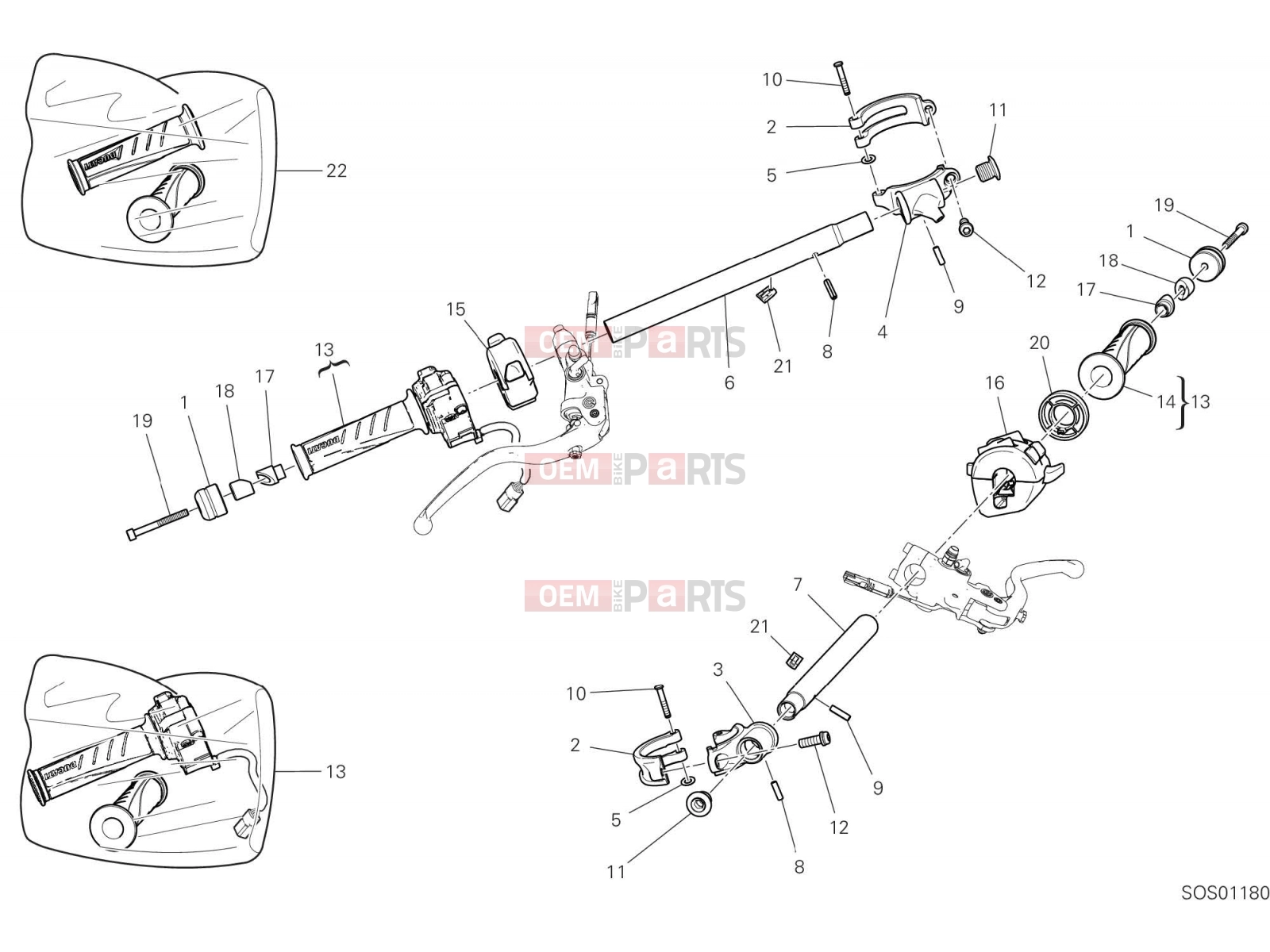 DUCATI 2023 Panigale V4 S HALF-HANDLEBARS
