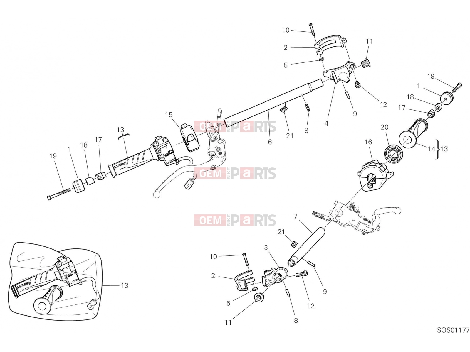 DUCATI 2023 Panigale V4 HALF-HANDLEBARS
