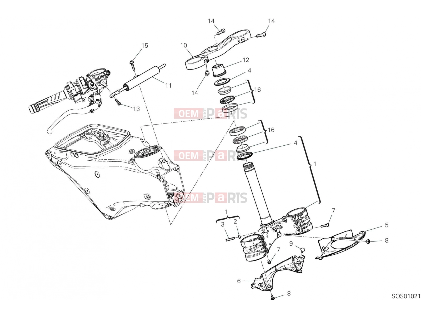 DUCATI 2023 Panigale V2 STEERING ASSEMBLY
