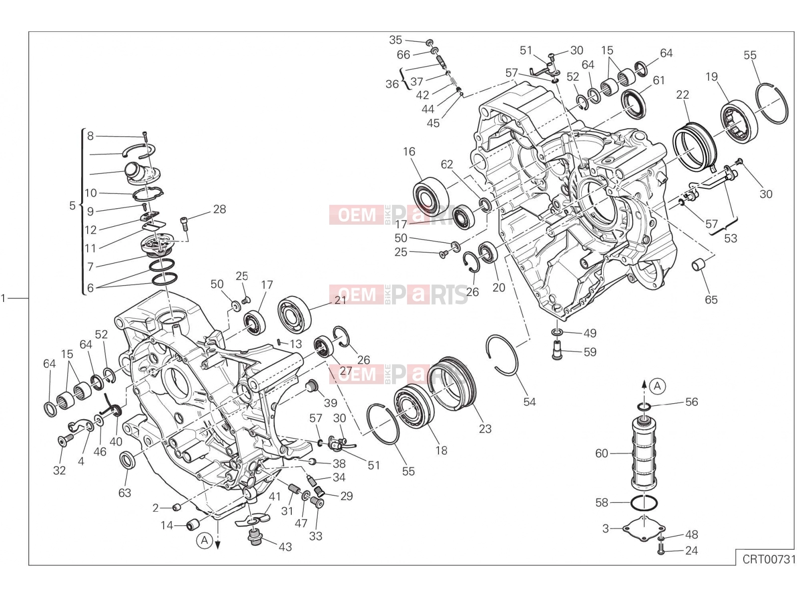 DUCATI 2017 Multistrada 1200 Enduro HALF-CRANKCASES PAIR [MOD:MS1200E]