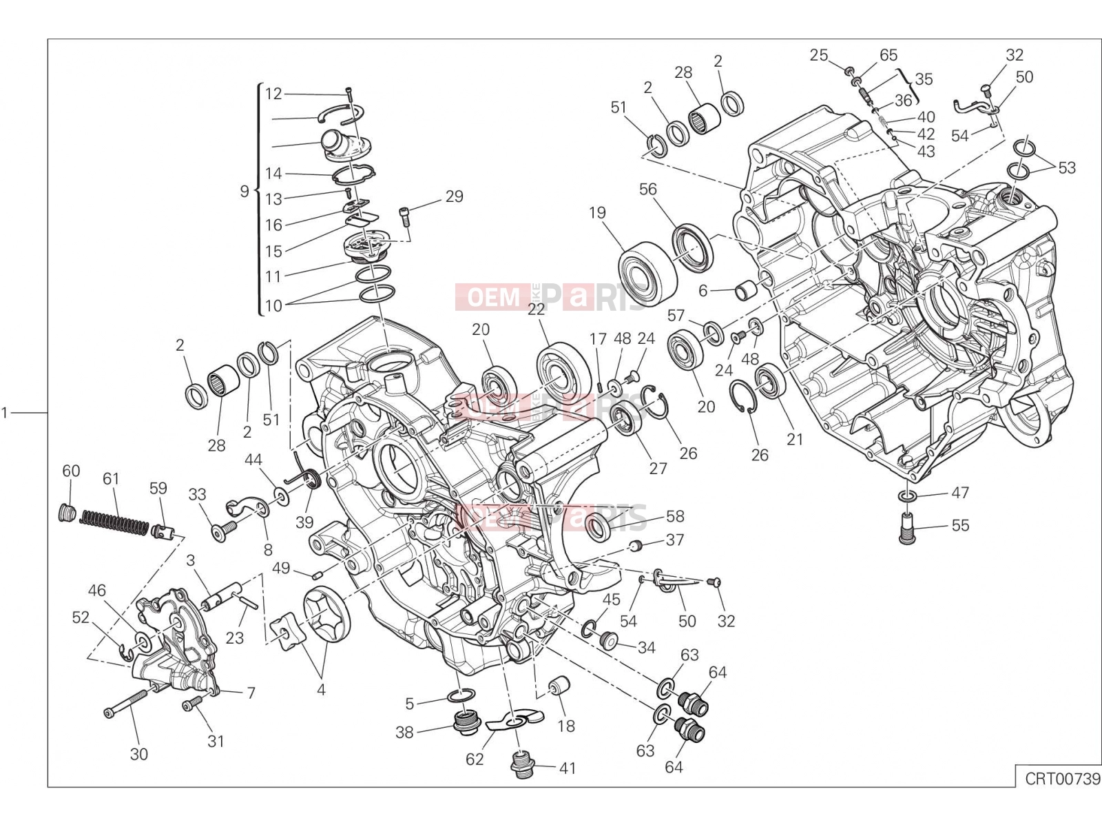 DUCATI 2017 Multistrada 950 HALF-CRANKCASES PAIR [MOD:MS950T]